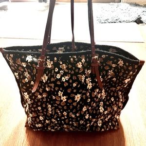 Black bag with flowers